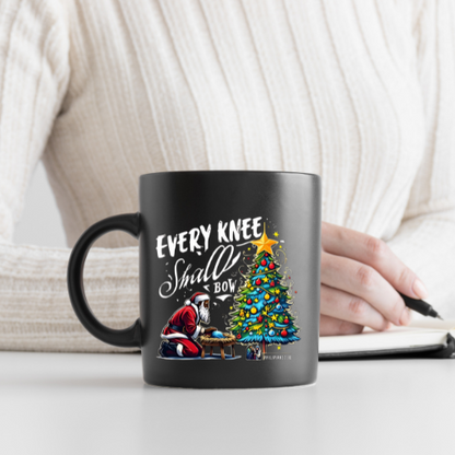 Every Knee Shall Bow Black Glossy Mug 2