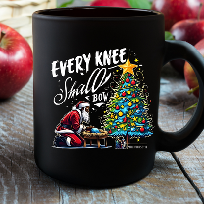 Every Knee Shall Bow Black Glossy Mug 2