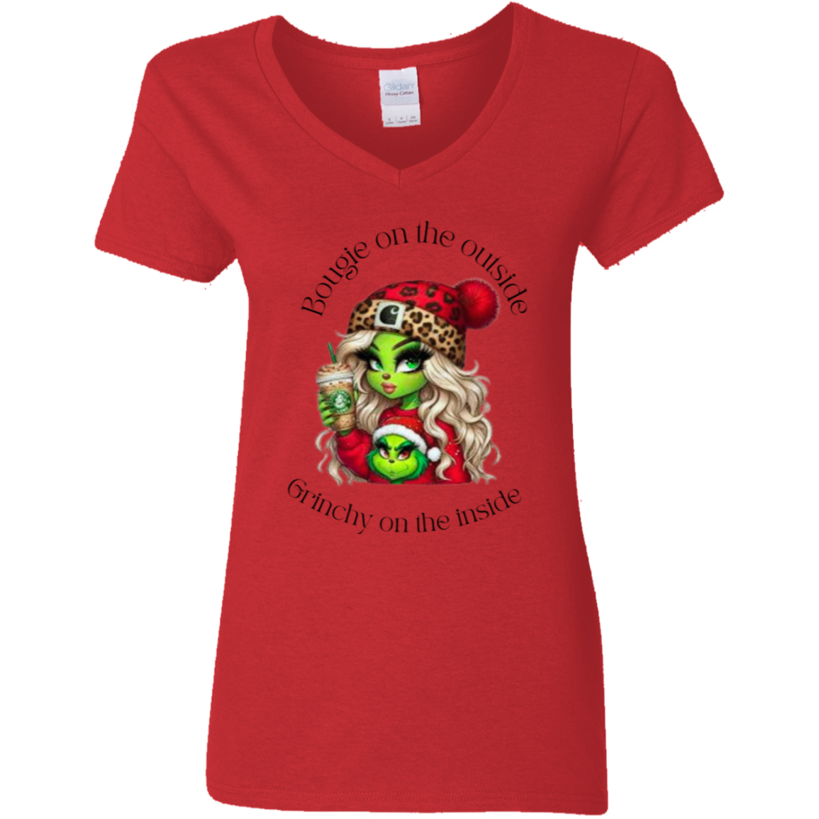 Bougie Christmas Ladies' V-Neck T-Shirt