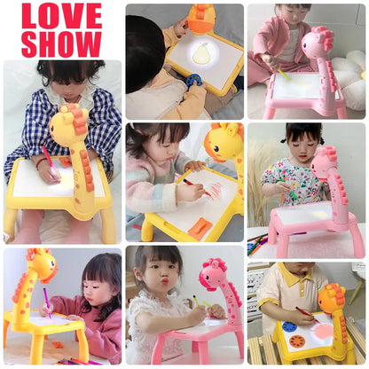 Children Led Projector Painting Art Drawing Table