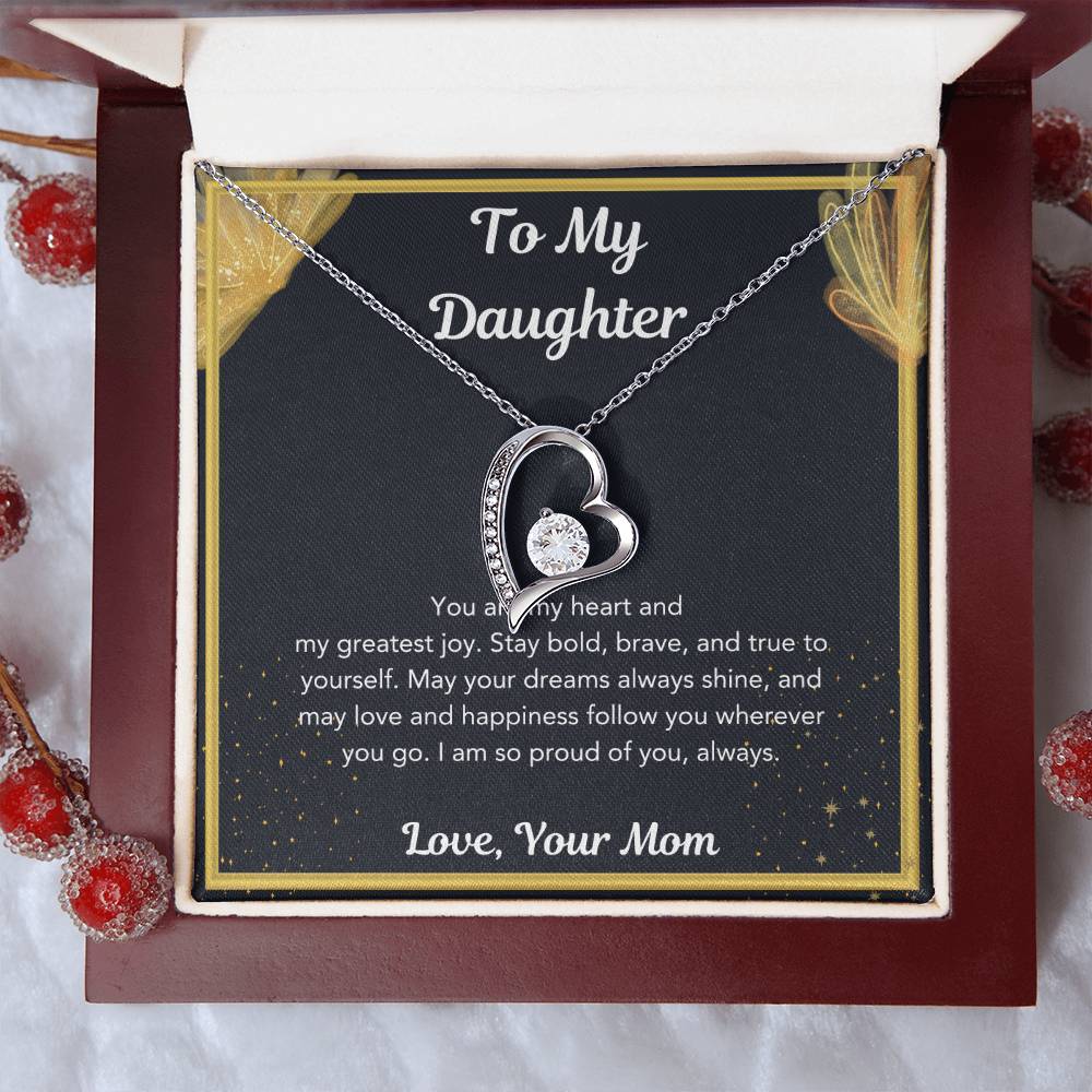 Elegant Mom to Daughter Necklace - Heartfelt Jewelry Gift for Birthday, Graduation, Christmas & Special Moments - Show Your Love!