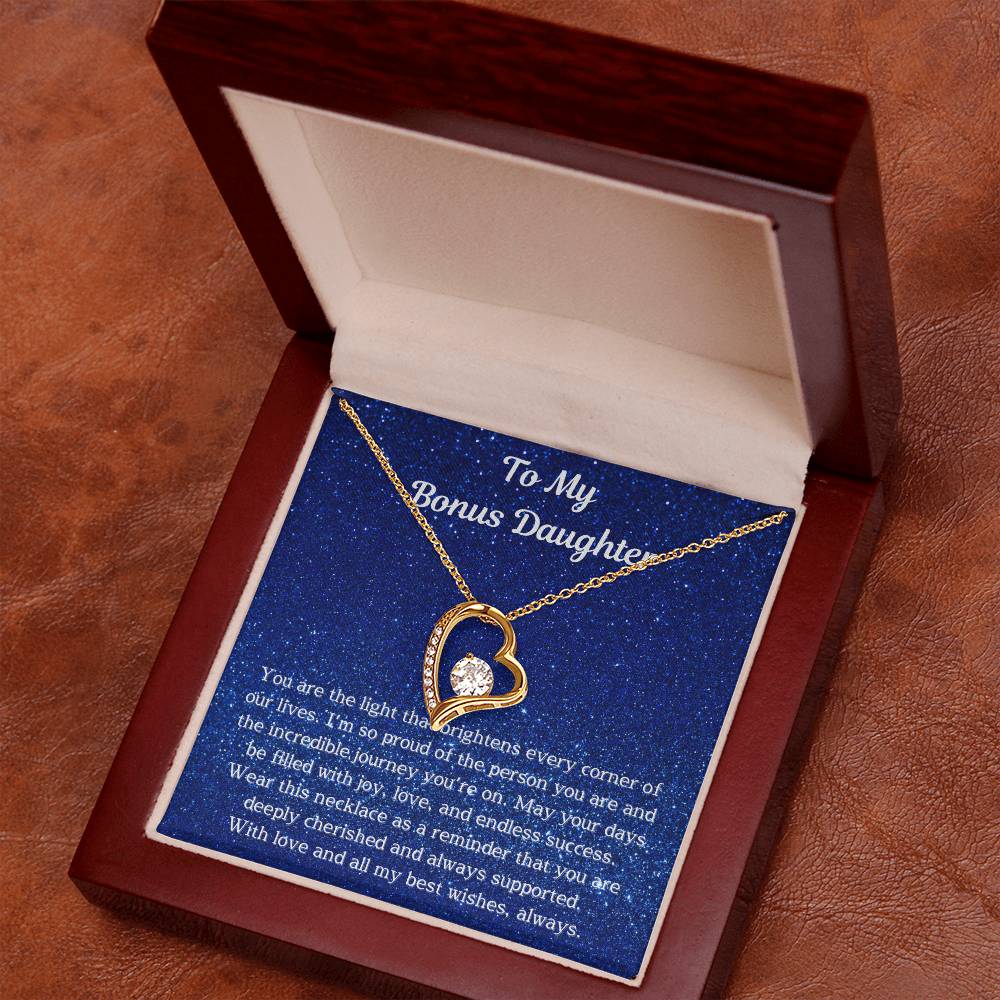 Bonus Daughter Jewelry Gift – Meaningful Necklace with Heartfelt Message | Unique Gift for Stepdaughter, Birthday & Special Occasions