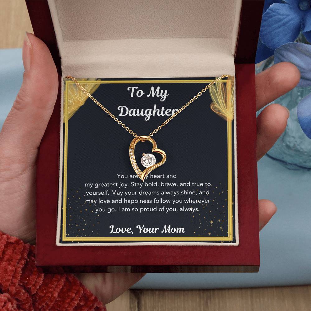 Elegant Mom to Daughter Necklace - Heartfelt Jewelry Gift for Birthday, Graduation, Christmas & Special Moments - Show Your Love!