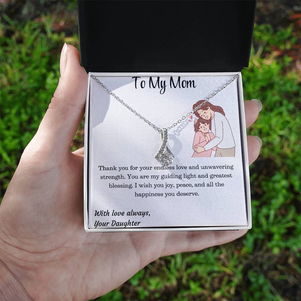 Heartfelt Daughter Necklace Gift to Mom – Elegant, Sentimental Jewelry for Mother’s Day, Birthday, or Special Moments