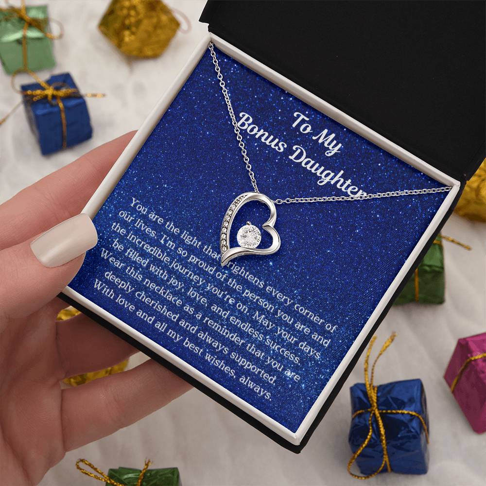 Bonus Daughter Jewelry Gift – Meaningful Necklace with Heartfelt Message | Unique Gift for Stepdaughter, Birthday & Special Occasions