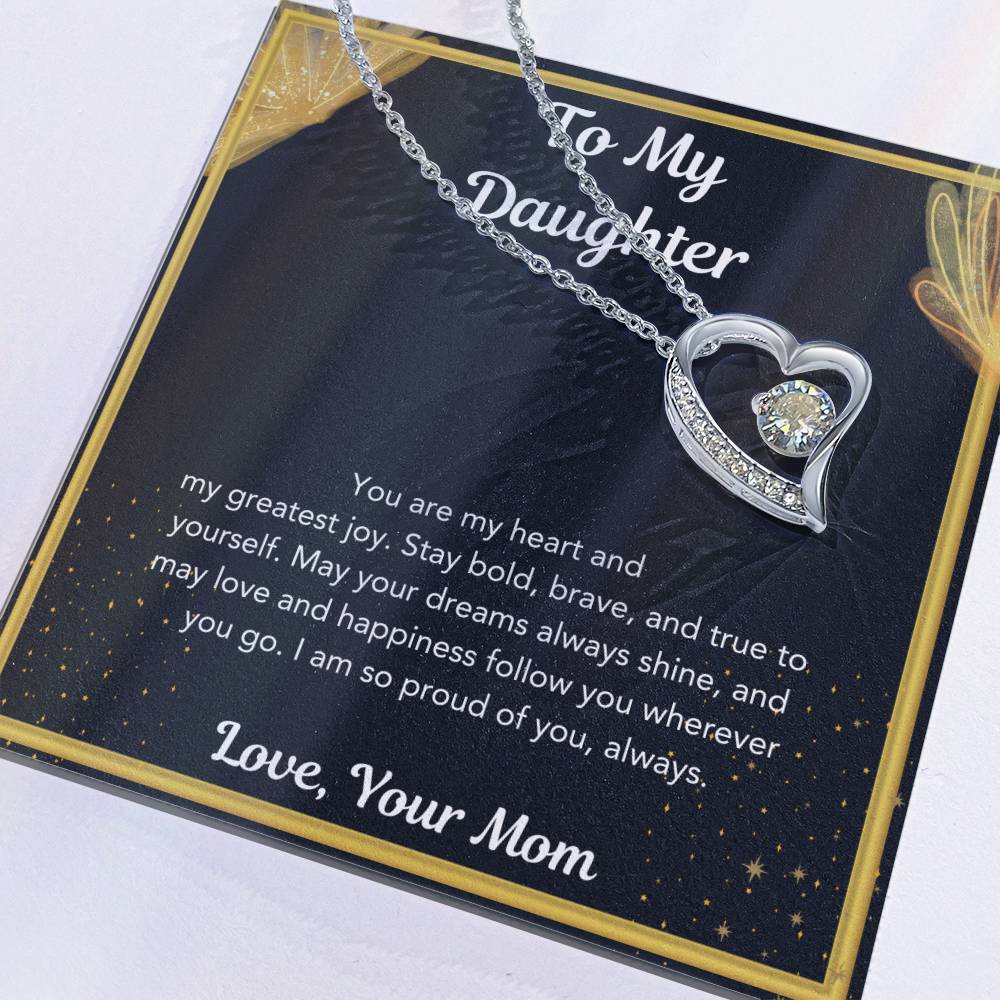 Elegant Mom to Daughter Necklace - Heartfelt Jewelry Gift for Birthday, Graduation, Christmas & Special Moments - Show Your Love!