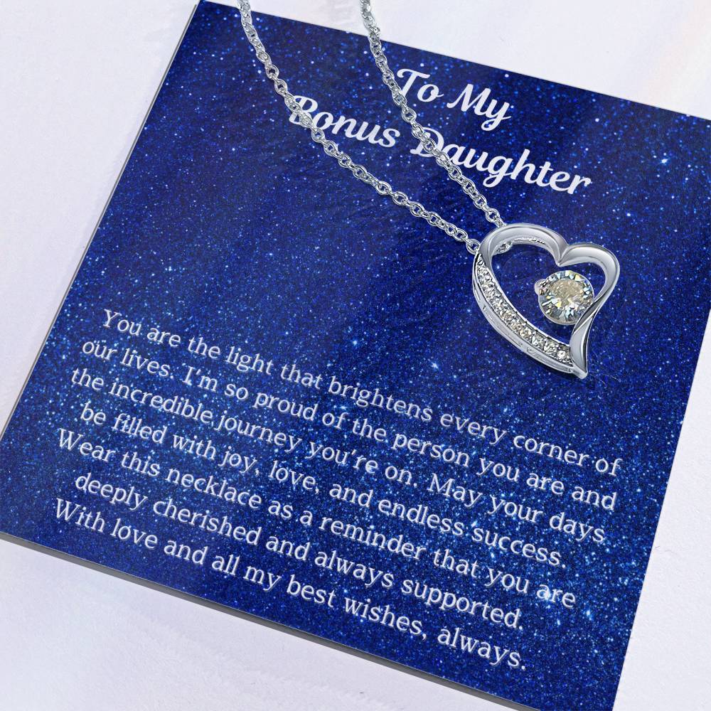 Bonus Daughter Jewelry Gift – Meaningful Necklace with Heartfelt Message | Unique Gift for Stepdaughter, Birthday & Special Occasions