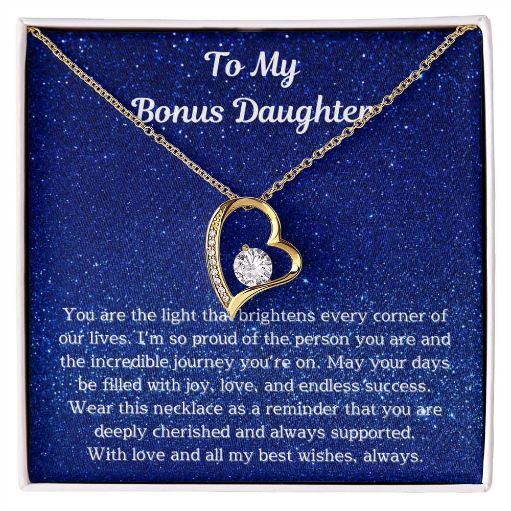 Bonus Daughter Jewelry Gift – Meaningful Necklace with Heartfelt Message | Unique Gift for Stepdaughter, Birthday & Special Occasions